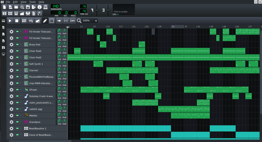 Is LMMS Professional enough: snap shot of LMMS user interface